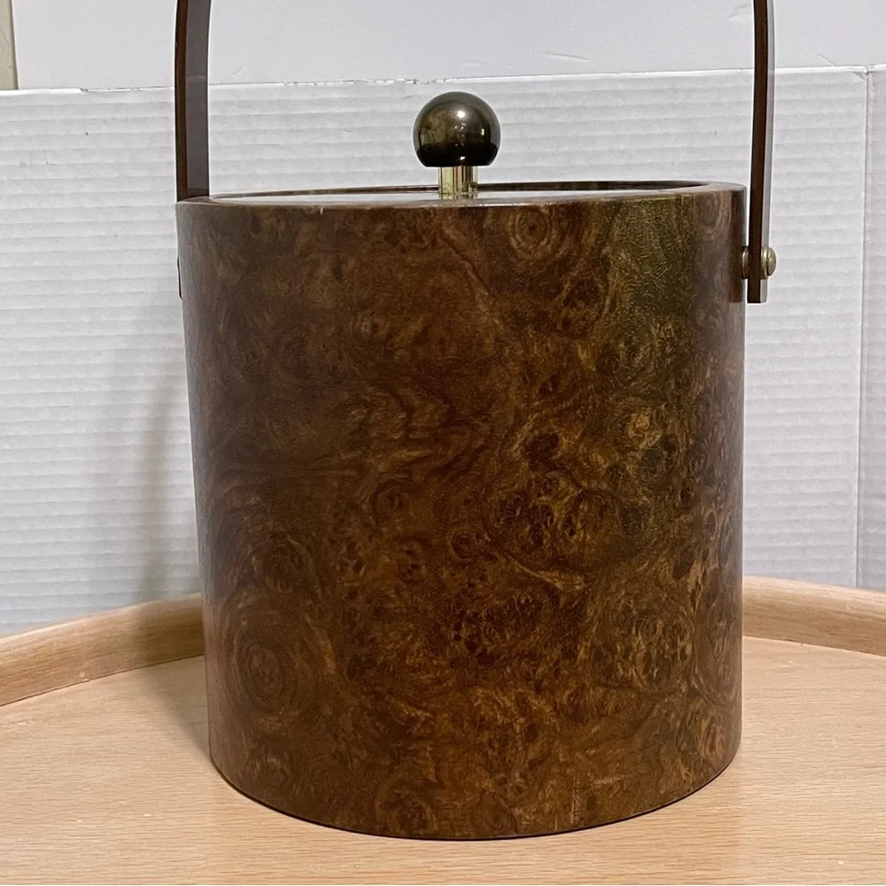 Vintage Morgan Designs Bucket Brigade Ice Bucket MCM Retro Marbled 60s Party